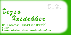 dezso haidekker business card